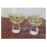 Set of Two Cut Glass Shot Glasses