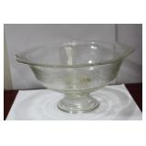 A Light Colour Amber Depression Glass Footed Bowl