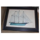 Framed, Signed Ship Print