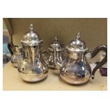 Silverplated Teapots, Cream and Sugar