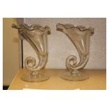Set of 2 or Pair of Conicopia Glass Vases
