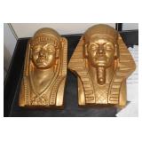 Set of 2 Egyptian Chalk Bust