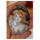 Antique Portrait Porcelain Plaque