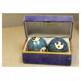 Pair of Chinese Enamel Exercise Balls