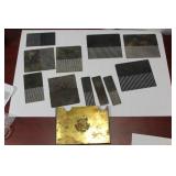 A Vintage English Blue Steel Comb Set