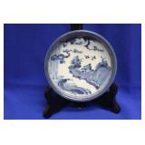 A Blue and White Japanese Round Tray