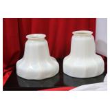 Lot of 2 Calcite Lamp Shades