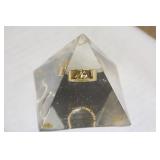Lucite Triangle Paperweight