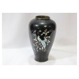 A Korena Mother of Pearl and lacquer Vase