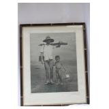 Vintage Framed Japanese Black and White Photograph