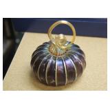 Beautiful Signed Art Glass Pumpkin