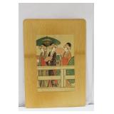 A Japanese Print on a Bamboo Panel