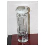 Signed Etched Glass Perfume Bottle