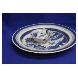 Lot of Two Anitque Blue and White Porcelains