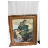 A Vintage Print: Man with Girls