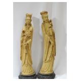 A Carved Resin Chinese Emperor and Empress