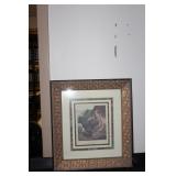 A Nicely Framed Lithograph of a Chicken