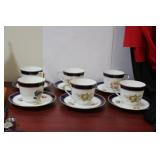 Set of 6 German Fruit Cups and Saucers