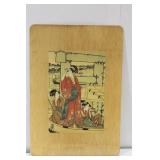 A Japanese Print on a Bamboo Panel