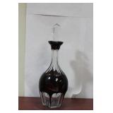 A Ruby Red Facet Cut Glass Decanter