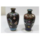 Lot of 2 Small Japanese Cloisonne Vases