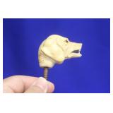 A Well Carved Dog Head Cane Top