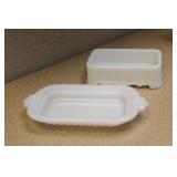 Lot of 2 Milk Glass Dishes