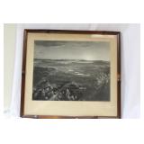 Vintage Framed Japanese Black and White Photograph