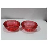 Lot of 2 Red Candle Holders