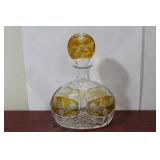 An Amber Cut Glass Decanter