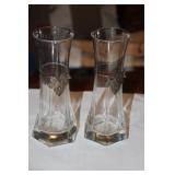 Pair of Sterling Leaf Vases