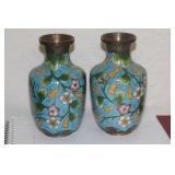 Pair of Antique Chinese Cloisonne Vases