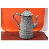 A Vintage Farmhouse Enamel Kettle Or Pot