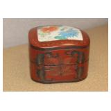 Vintage Chinese Lacquer and Porcelain Box