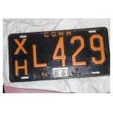 1956 New Jersey Commercial License Plate