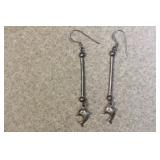 Pair of Sterling Dolphin Earrings