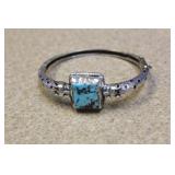 Silver and Turquoise Bangle Bracelet