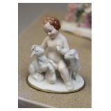 Ceramic Nude with Lambs Figurine