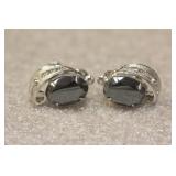 Pair of Sterling and Gemstone Earrings