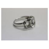 A Sterling Ring with Clear Stones