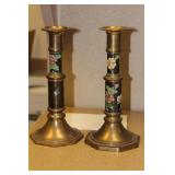 Pair of Cloisonne Candlesticks
