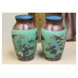 Pair of Japanese Cloisonne Vases