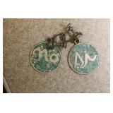 Mexico Sterling Pair of Mosaic Earrings