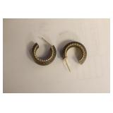 A Pair of 14 Karat Gold and Sterling Earrings