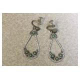Pair of Sterling and Turquoise Earrings