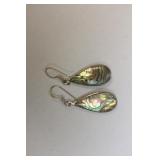 Pair of Abalone and Sterling Earring