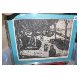 Jack Bilander 1957 Etching 'By The River'