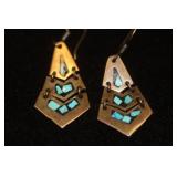 Sterling Inlaid Pair of Earrings