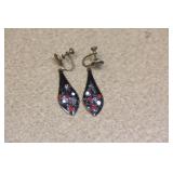 Pair of Enamel and Copper Earrings
