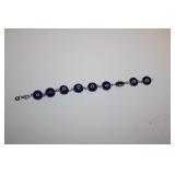 A Sterling and Glass Bracelet